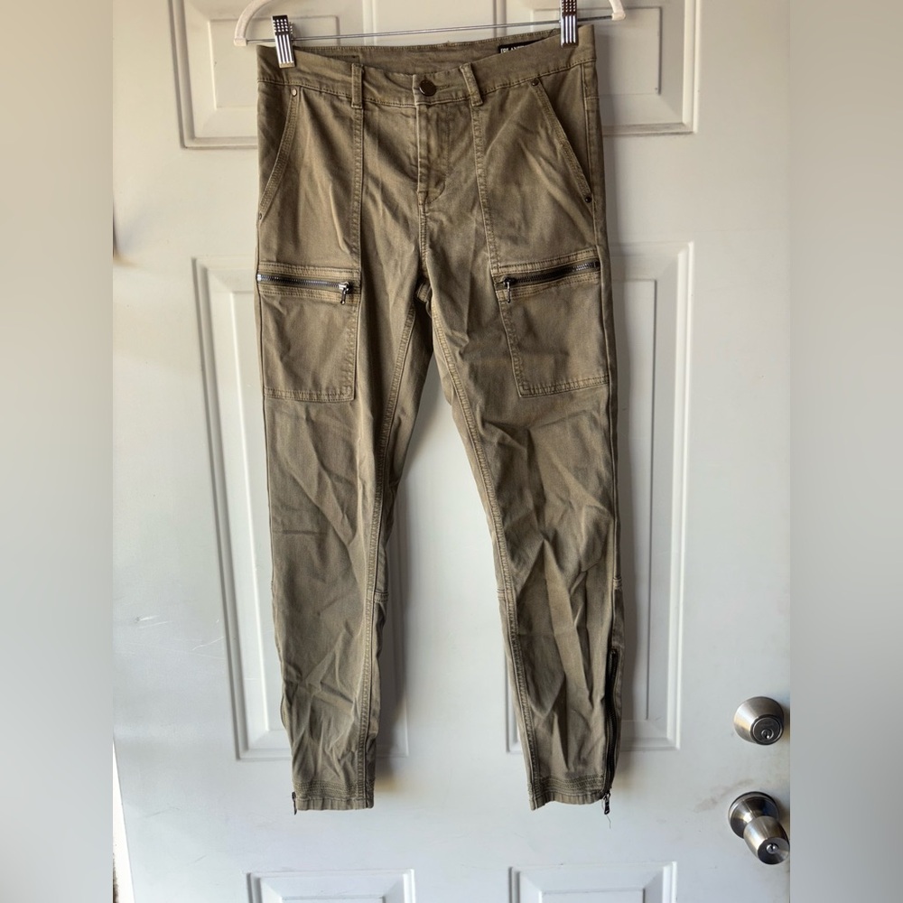 BlankNYC olive green skinny zippered pocket pants size 27